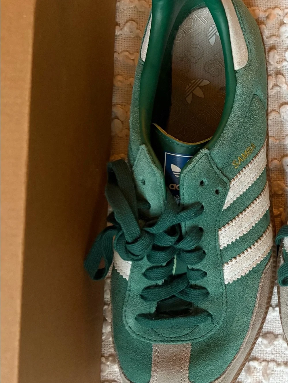 Adidas Samba Suede Sneakers -green & White